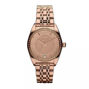 ARMANI AR0381 reloj de cuarzo mujer 31mm acero inoxidable esfera plateada brazalete bicolor