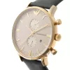 Reloj ARMANI AR0386 hombre Classic cuarzo analógico 40mm esfera plateada correa de piel marrón