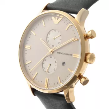 Reloj ARMANI AR0386 hombre Classic cuarzo analógico 40mm esfera plateada correa de piel marrón