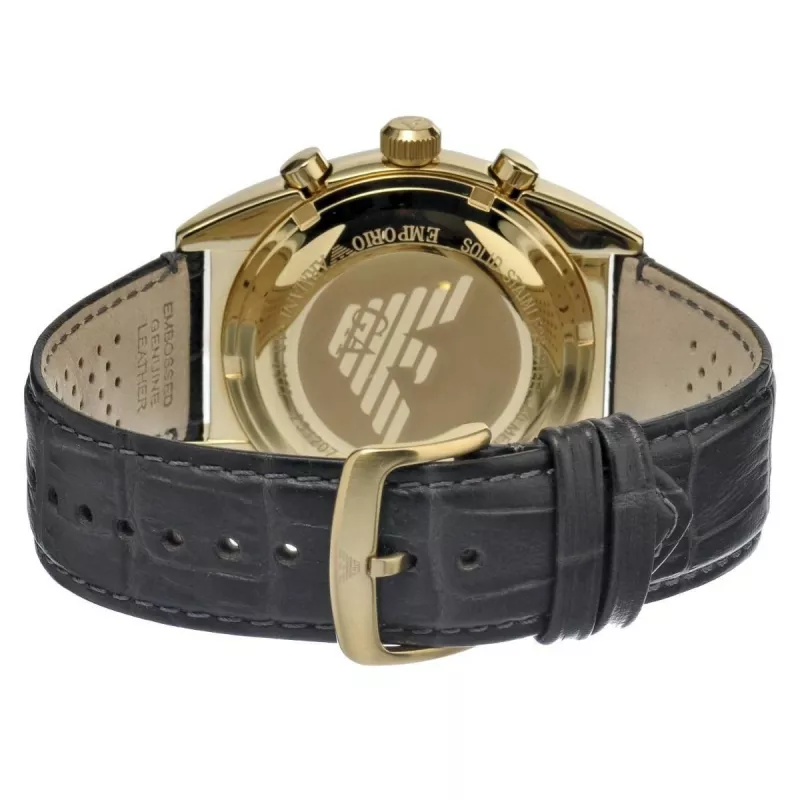 Reloj ARMANI AR0386 hombre Classic cuarzo analógico 40mm esfera plateada correa de piel marrón