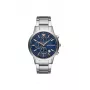 Armani AR11458 Reloj de pulsera de cuarzo para hombre con esfera azul y pulsera de acero inoxidable, 43 mm