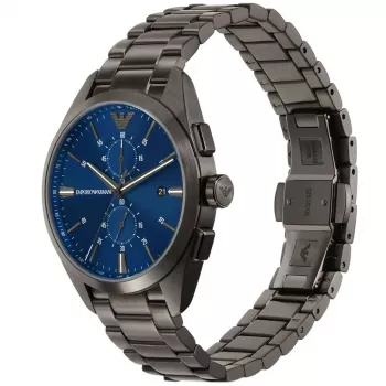 ARMANI AR11481 Reloj de cuarzo cronógrafo para hombre Luigi 43mm esfera negra correa de piel negra
