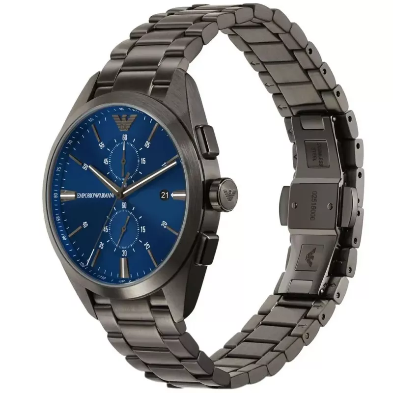 ARMANI AR11481 Reloj de cuarzo cronógrafo para hombre Luigi 43mm esfera negra correa de piel negra