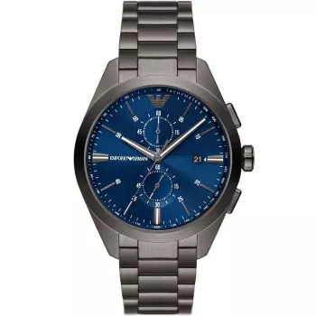 ARMANI AR11481 Reloj de cuarzo cronógrafo para hombre Luigi 43mm esfera negra correa de piel negra