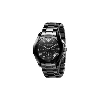 Armani AR1400 Reloj cronógrafo de cerámica para hombre 42 mm negro