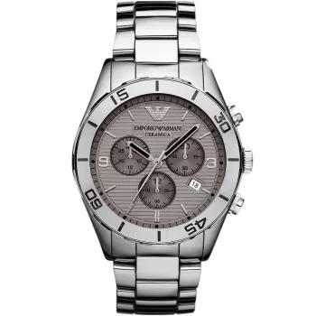 ARMANI AR1462 Reloj de cerámica de hombre 43mm esfera negra cronógrafo