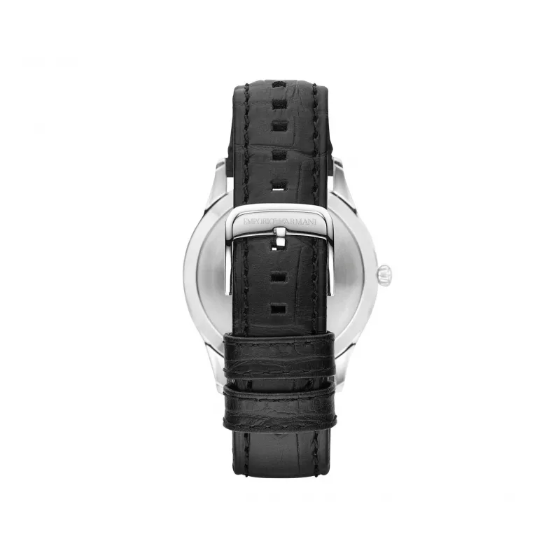 ARMANI AR1865 cronógrafo de hombre de cuarzo 43mm esfera negra correa de piel