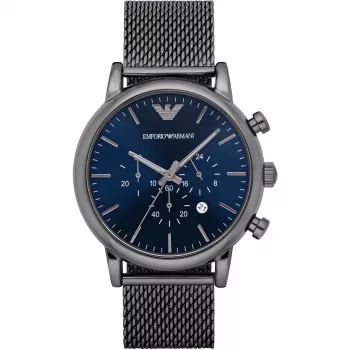 ARMANI AR1979 reloj cronógrafo de cuarzo hombre 46mm esfera negra correa de piel