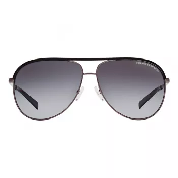 Gafas de sol unisex Armani Exchange AX2002-60992V - Montura de metal negra mate con lentes grises oscuras espejadas plata