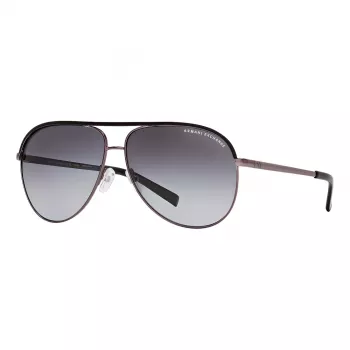 Gafas de sol unisex Armani Exchange AX2002-60992V - Montura de metal negra mate con lentes grises oscuras espejadas plata