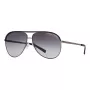 Gafas de sol unisex Armani Exchange AX2002-60992V - Montura de metal negra mate con lentes grises oscuras espejadas plata