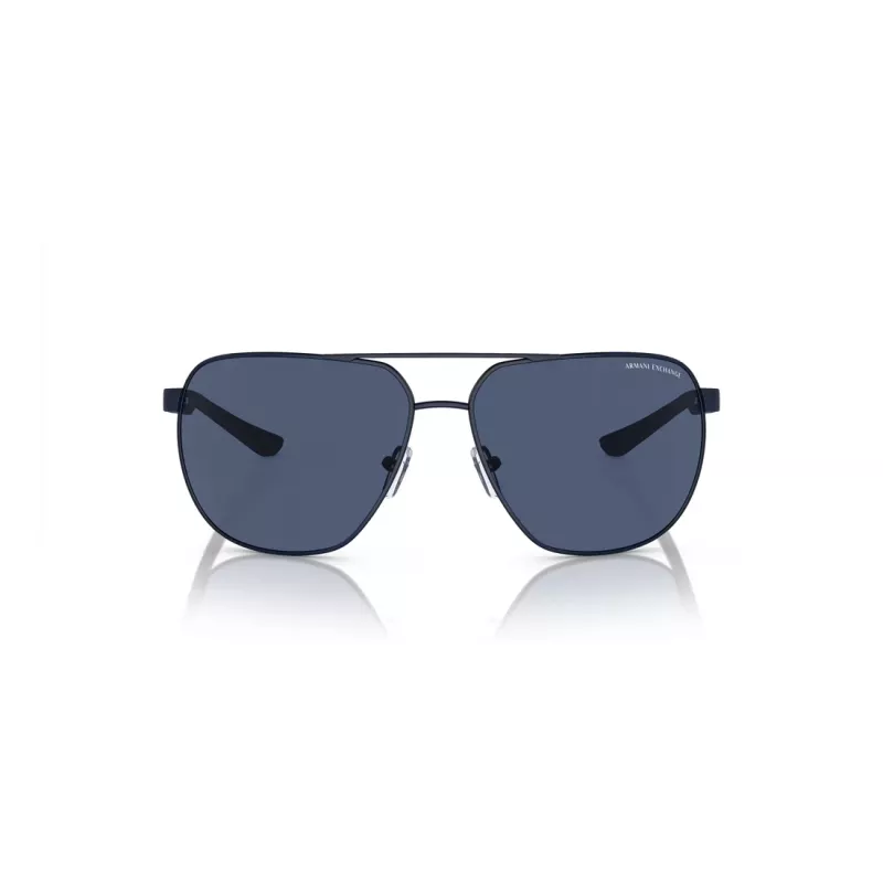 Armani Exchange AX2047S6003Z3 Gafas de sol rectangulares para hombre negro mate gris oscuro 63mm