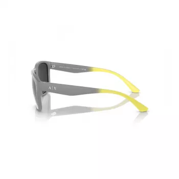 Gafas de sol Armani Exchange AX4135S81806G para hombre cuadradas negras mate gris oscuro espejo plata 59 mm