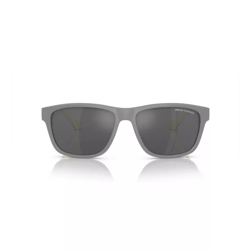 Gafas de sol Armani Exchange AX4135S81806G para hombre cuadradas negras mate gris oscuro espejo plata 59 mm