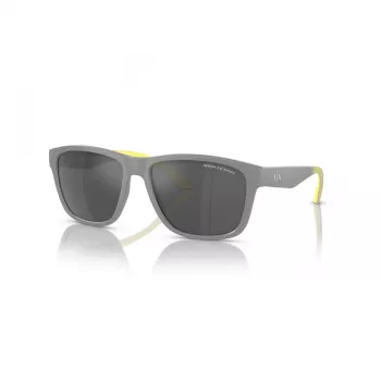 Gafas de sol Armani Exchange AX4135S81806G para hombre cuadradas negras mate gris oscuro espejo plata 59 mm