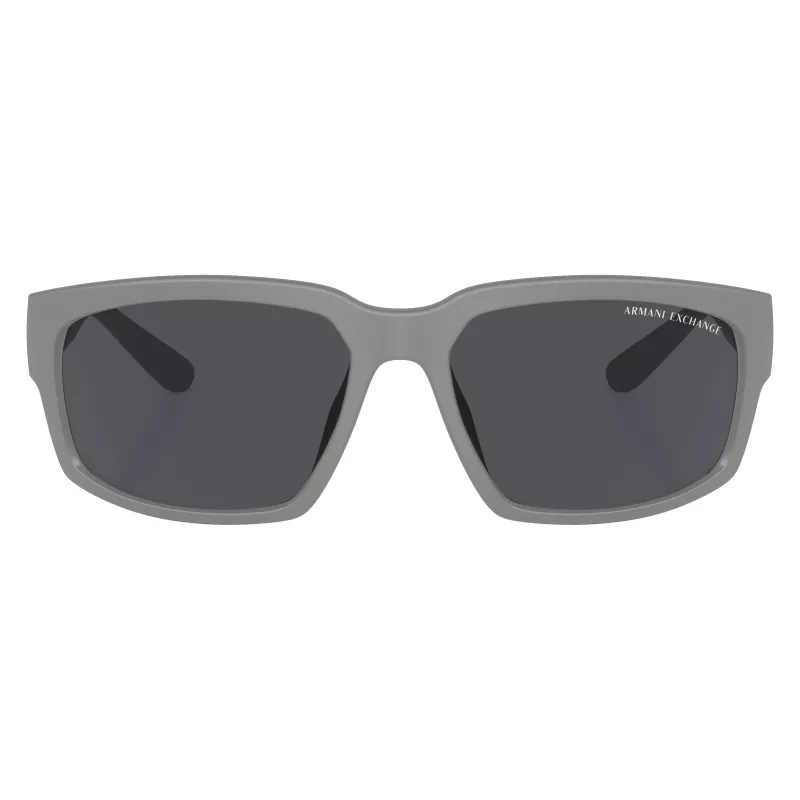 Armani Exchange AX4142SU81808 Gafas de sol hombre negro mate gris oscuro rectangular