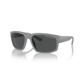 Armani Exchange AX4142SU81808 Gafas de sol hombre negro mate gris oscuro rectangular