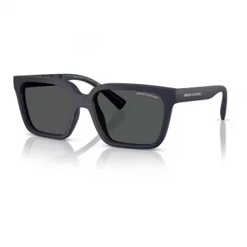 Gafas de sol Armani Exchange AX4147S 610587 para hombre - Montura negra mate, lentes gris oscuro, 56 mm