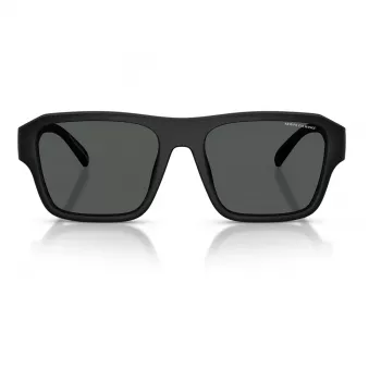 Armani Exchange AX4154SU83737 Gafas de sol rectangulares para hombre - montura de propionato negra, lentes de policarbonato grises, protección UV400