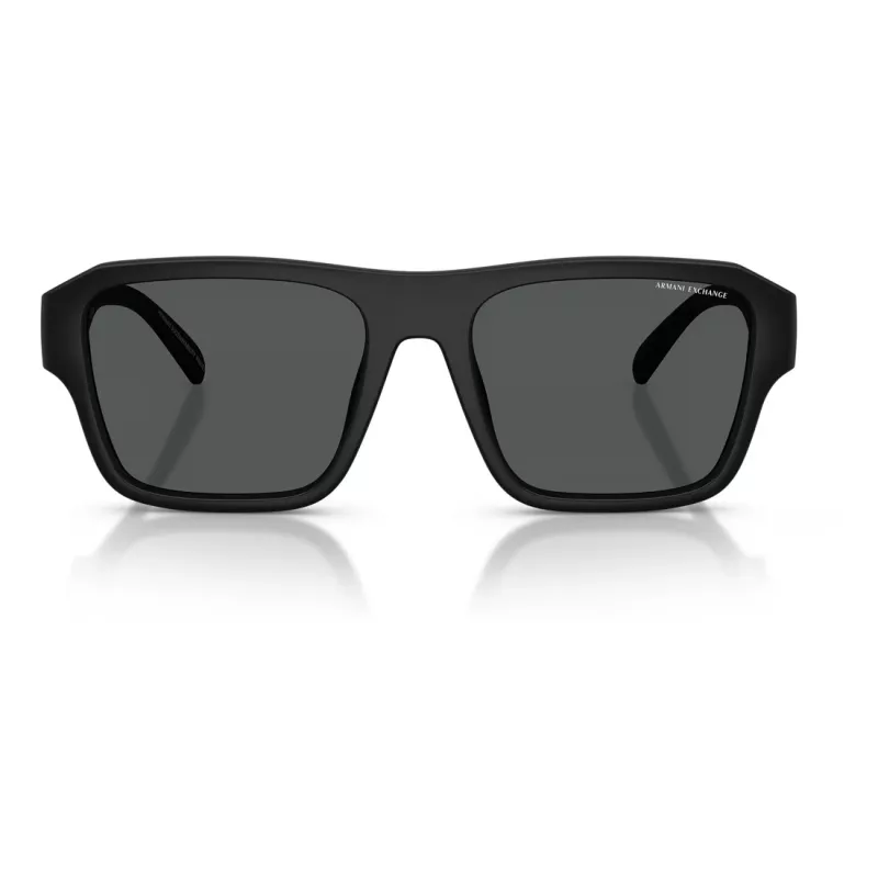 Armani Exchange AX4154SU83737 Gafas de sol rectangulares para hombre - montura de propionato negra, lentes de policarbonato grises, protección UV400