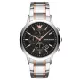 Armani Man AR11165 Reloj cronógrafo para hombre, 43mm acero inoxidable esfera negra