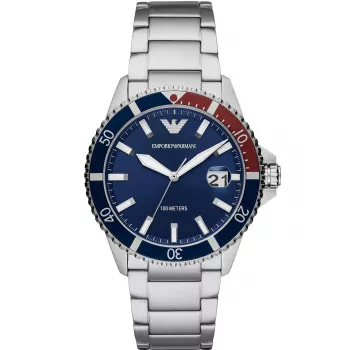 ARMANI Reloj hombre AR11339 42mm acero inoxidable cuarzo cronógrafo esfera negra correa de piel
