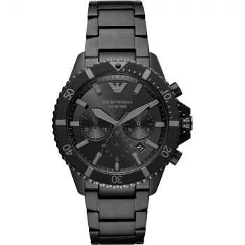 ARMANI Cronógrafo hombre AR11363 reloj de acero inoxidable 43mm esfera negra