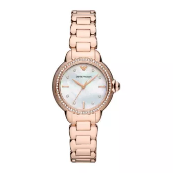 ARMANI Reloj de mujer AR11523 Gianni T-Bar cuarzo 32mm oro rosa acero inoxidable