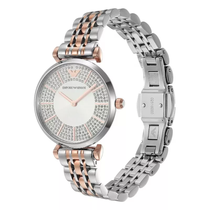 ARMANI Reloj para mujer AR11537 32mm acero inoxidable esfera plateada