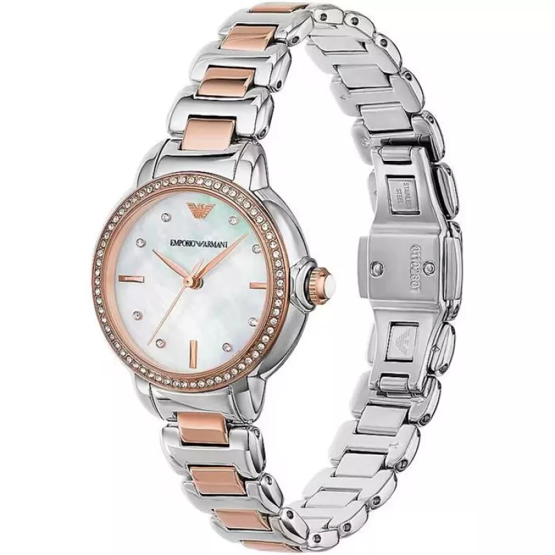 ARMANI Reloj de mujer AR11569 Gianni T-Bar Reloj de cuarzo 32mm Plata Acero inoxidable
