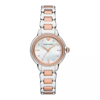 ARMANI Reloj de mujer AR11569 Gianni T-Bar Reloj de cuarzo 32mm Plata Acero inoxidable