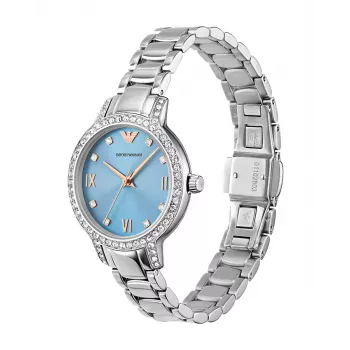 ARMANI reloj mujer AR11585 acero inoxidable cuarzo 32mm esfera plateada