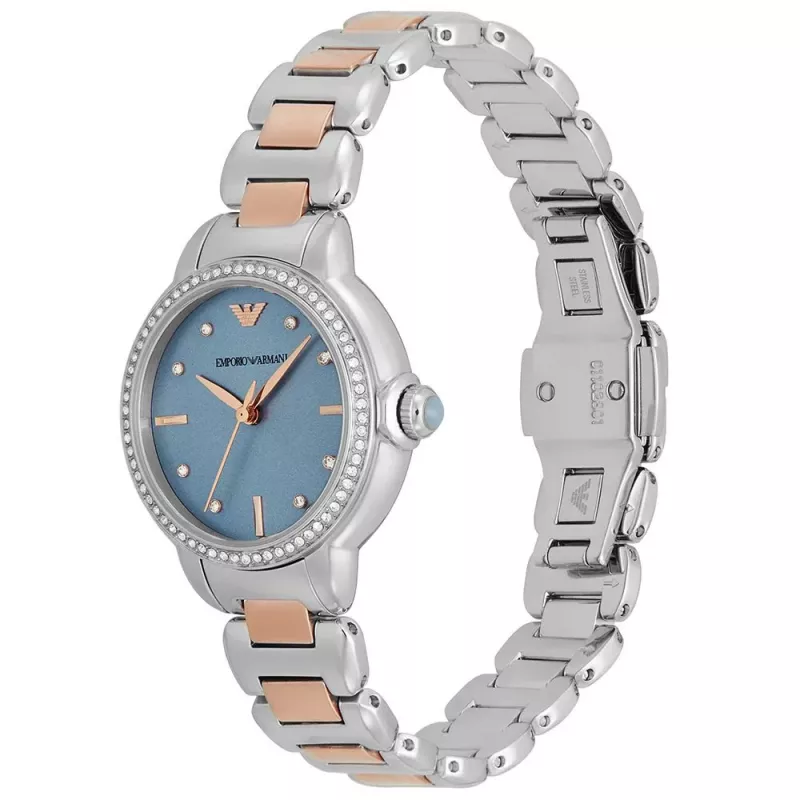 ARMANI reloj de mujer AR11597 32mm acero inoxidable esfera plateada brazalete de malla milanesa