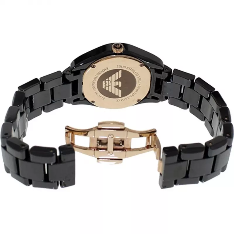 ARMANI Reloj de mujer AR1412 Cronógrafo de cuarzo 35mm Negro Cerámica