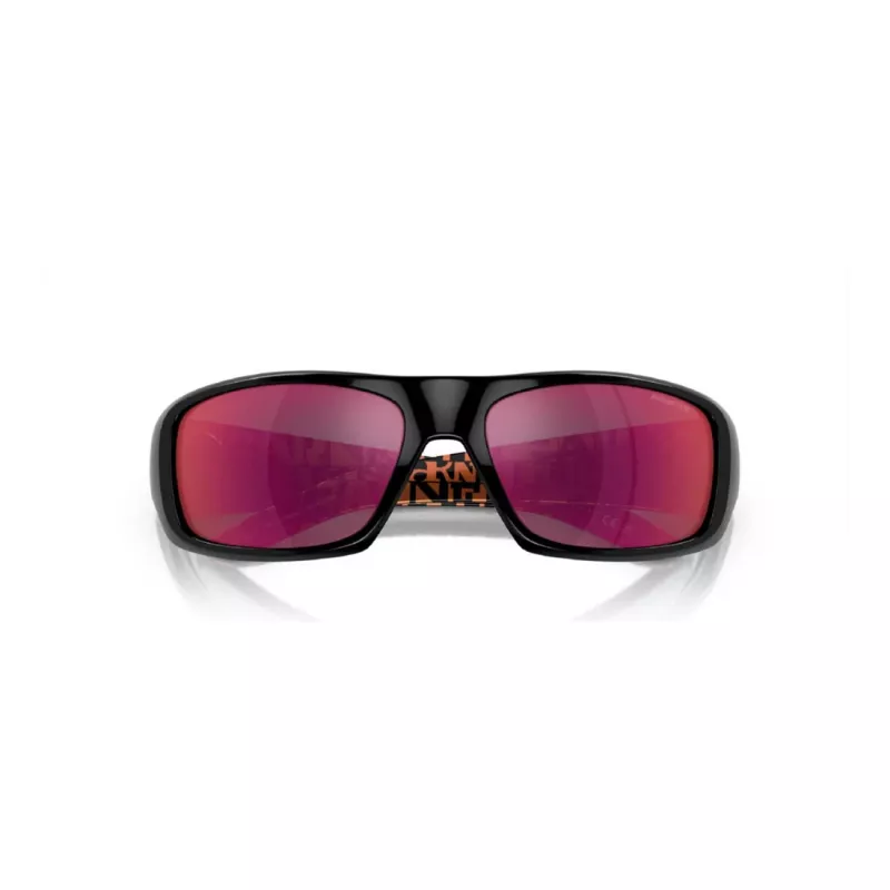 Gafas de sol rectangulares polarizadas de hombre Arnette AN4182-29166Q negro mate gris oscuro espejo plateado
