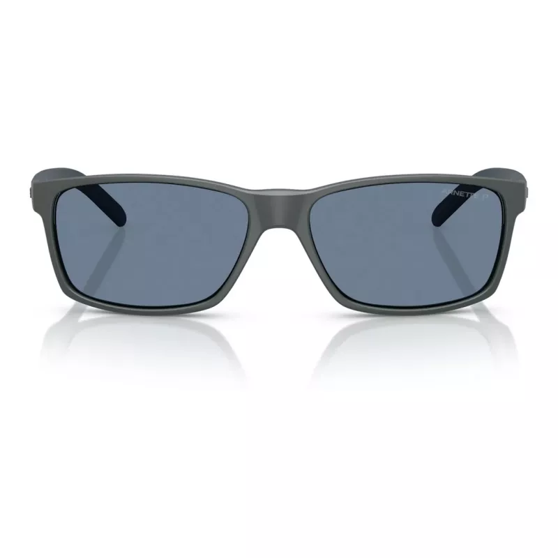 Arnette AN4185-28412V Gafas de sol rectangulares de hombre, montura negra mate, lentes grises espejadas plata, 58/16/145 mm