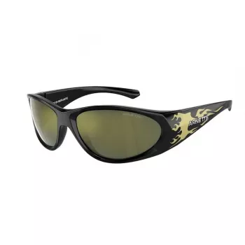 Arnette AN4342-29476R gafas de sol unisex, montura negra mate, lentes grises espejadas plateadas, 62 mm de ancho de lente