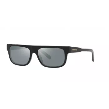 Gafas de sol ARNETTE hombre AN4278-12006G - Montura de propionato negra mate, lentes de policarbonato grises espejadas, 55 mm de ancho de lente