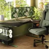 Arozzi Arena Large Gaming Desk – Forest Green (Altura ajustable, alfombrilla de ratón de microfibra)