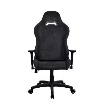Arozzi Torretta silla gaming de tela suave – negro puro, estructura metálica, pistón de gas clase 4, reposabrazos 3D