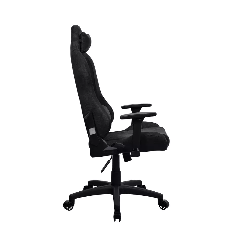 Arozzi Torretta silla gaming de tela suave – negro puro, estructura metálica, pistón de gas clase 4, reposabrazos 3D