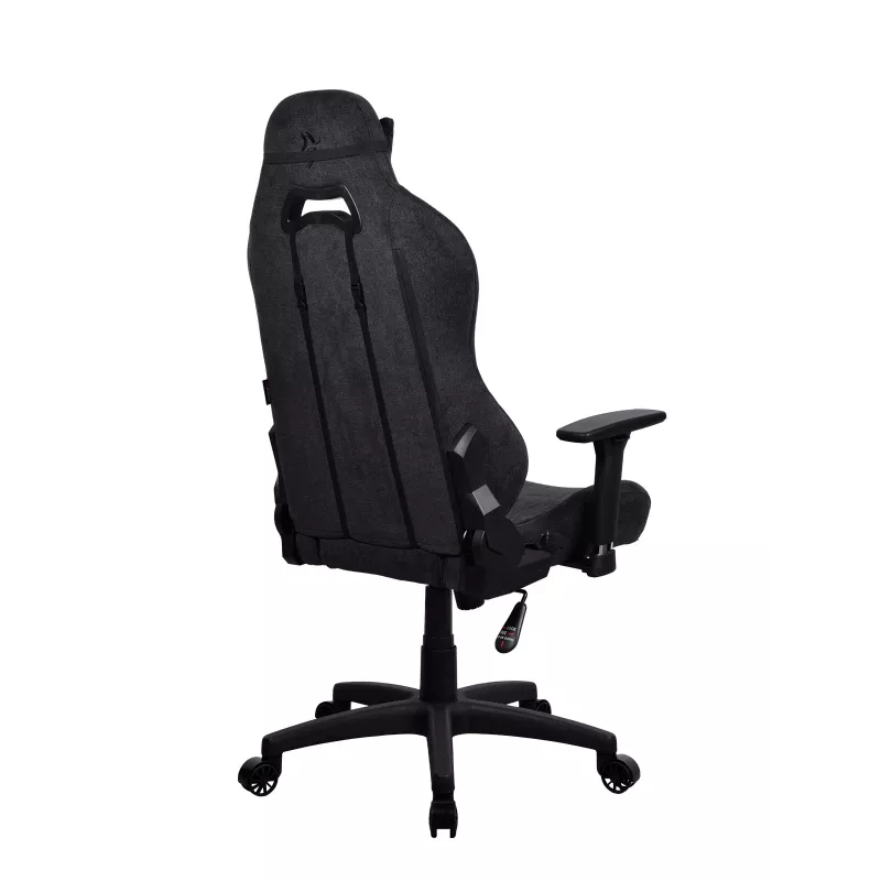 Arozzi Torretta silla gaming de tela suave – negro puro, estructura metálica, pistón de gas clase 4, reposabrazos 3D