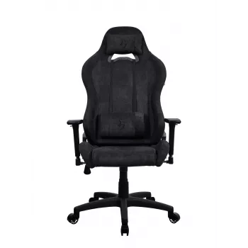 Arozzi Torretta silla gaming de tela suave – negro puro, estructura metálica, pistón de gas clase 4, reposabrazos 3D