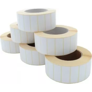 ARTDEV Rollo de etiquetas de transferencia térmica 50x20mm, 3000 etiquetas, Blanco, núcleo 76mm, 135mm DE