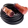 AS SCHWABE 60566 cable alargador de goma CEE 400V 16A de 5 polos de 10 m con inversor de fases, negro