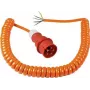 AS SCHWABE Cable espiral CEE con conector CEE y extremo abierto (400V / 16A | IP44 | H07BQ-F 5G2.5 | 1m - 5m extensible) - Naranja 70432
