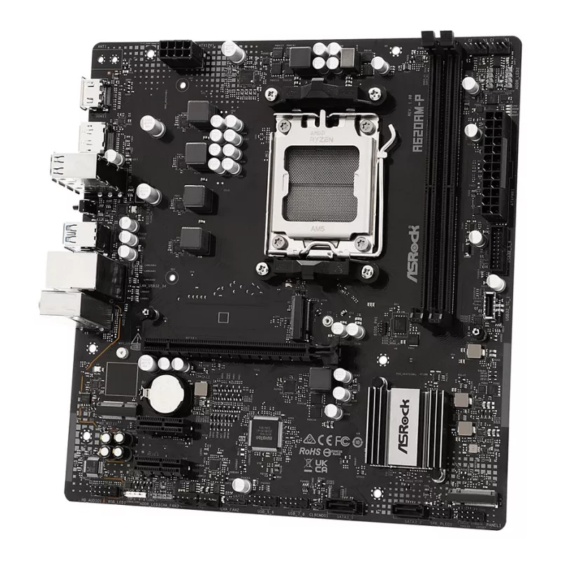 ASRock A620AM-P placa base AMD A620 AM5 Micro ATX (DDR5, HDMI, DisplayPort, M.2)