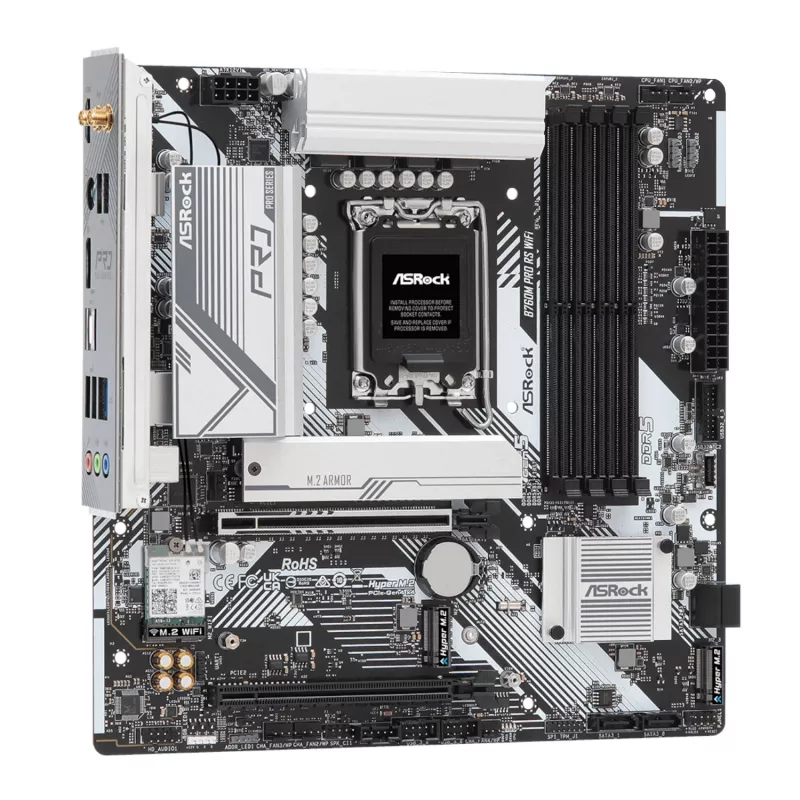 ASRock B760M Pro RS WiFi placa base gaming Intel LGA 1700 Micro-ATX