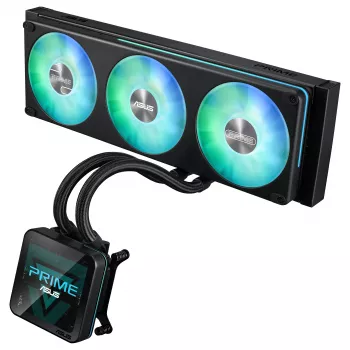 ASUS Prime SLC II 360 ARGB LCD Refrigeración líquida AIO para CPU, radiador de 360 mm, 3 ventiladores ARGB de 120 mm, LGA 1851/1700/1200/115x/AM5/AM4