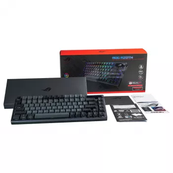 ASUS ROG Azoth 75% Teclado mecánico hotswap, RGB tri-modo, pantalla OLED, teclas PBT, switches NX, negro